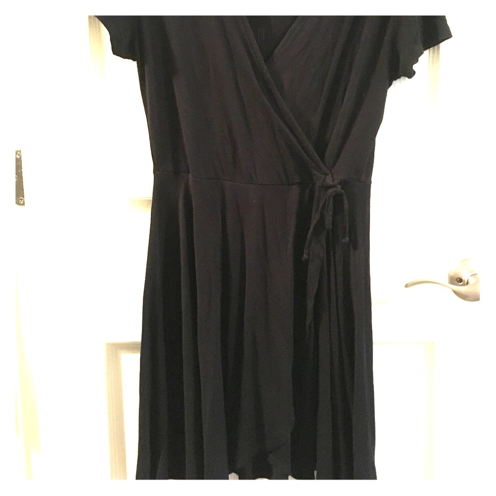 Sexy v-neck wrap black dress😎